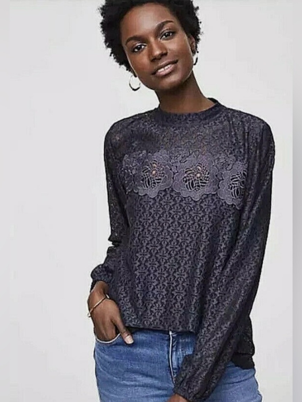 LOFT lace blouse X-large EUC
